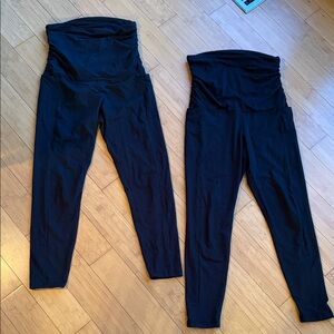 Black High-Waisted Maternity Leggings (set of 2)